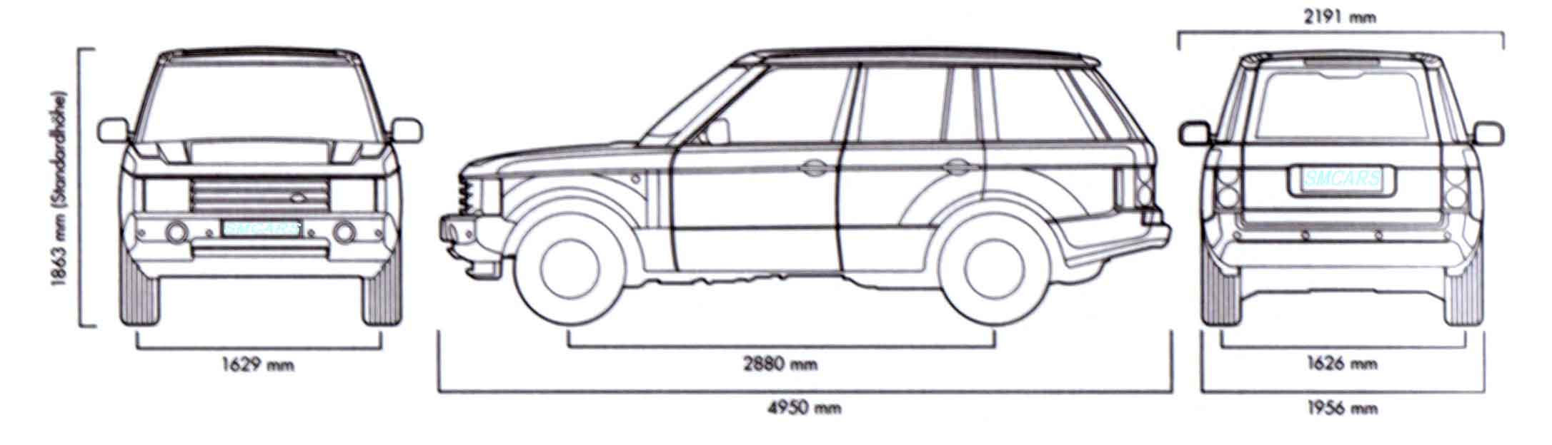 Land Rover range Rover чертеж